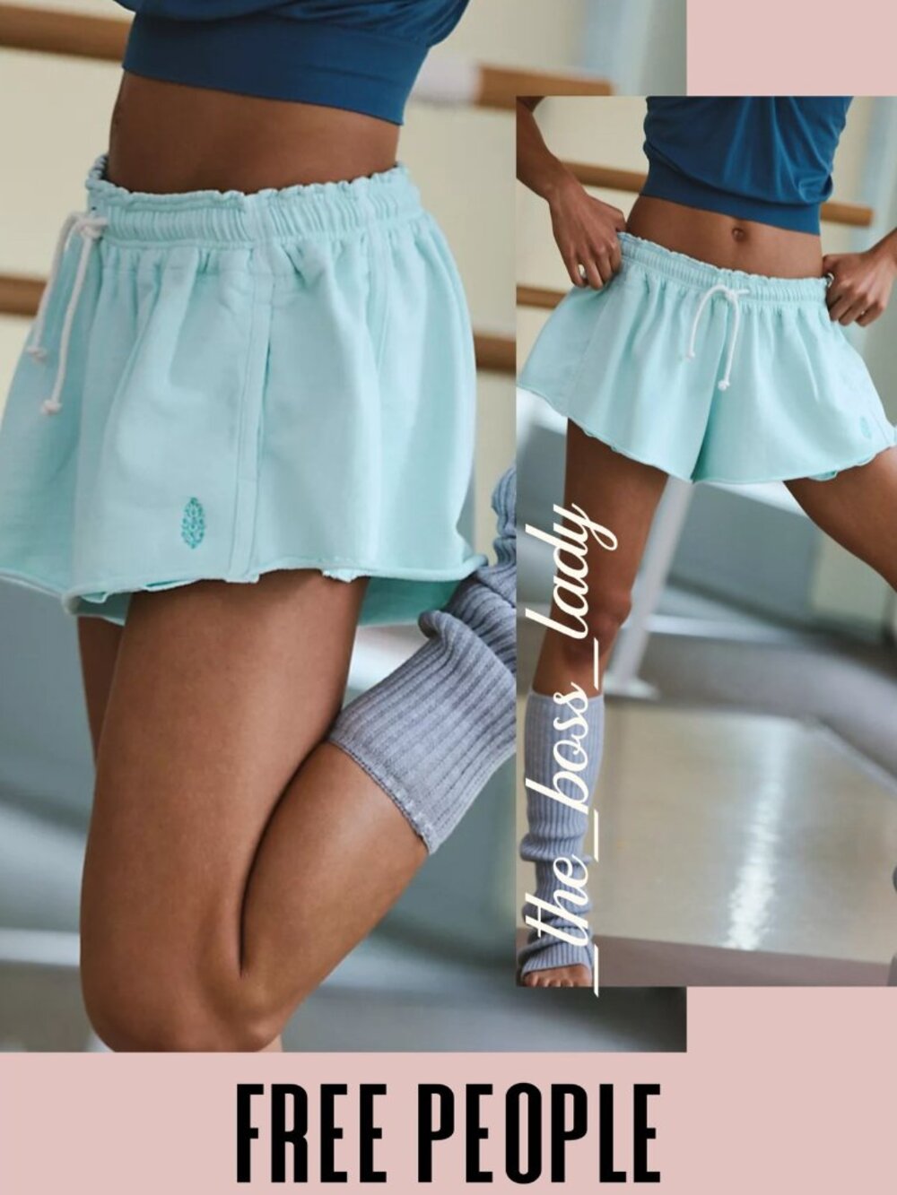 Free People shorts sweat shorts jogger activewear Movement cotton blue Small